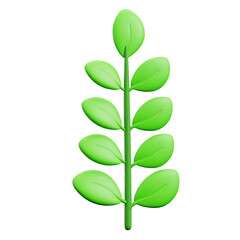 a sprig of leaves nature 3d icon illustration render design