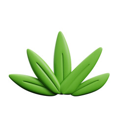 tropical leaf floral plant decoration 3d icon illustration render design