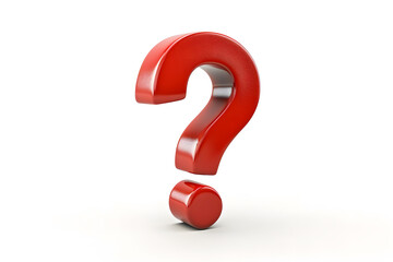 3d red question mark symbol isolated on white background