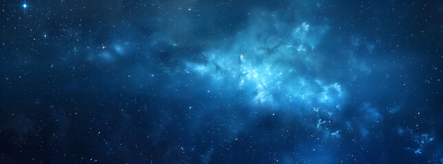 Blue night starry sky, space background. Wallpaper with a serene blue night sky