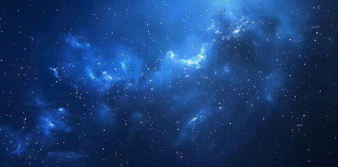 Blue night starry sky, space background. Wallpaper with a serene blue night sky