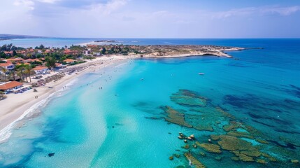 Obraz premium Nissi beach cyprus white sands turquoise waters for water sports family holidays