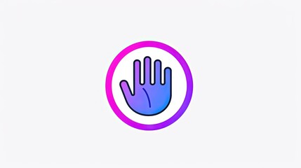 Obraz premium A hand is shown in a circle with a purple background