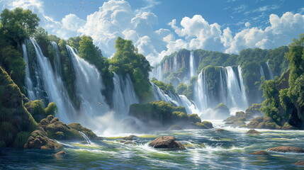 Fototapeta premium Guaira BrazilArgentina Photorealistic In this phot_004