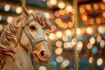 beautifully carved carousel horse