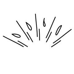 Hand drawn sunburst half circle with lines. Vector ilustration