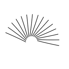 Hand drawn sunburst half circle with lines. Vector ilustration