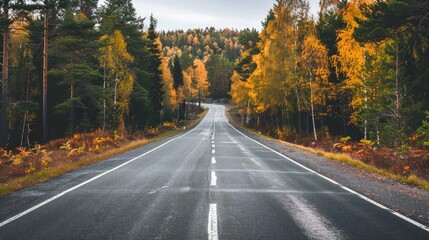 Fototapeta premium Road with trees on both sides