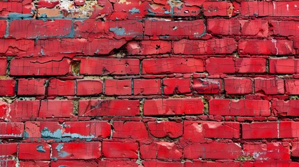 Old Cracked Red Brick Wall Texture