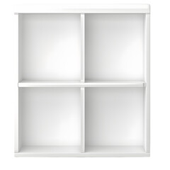 empty white painted wooden shelf for books or accessories PNG 