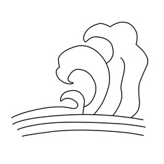 Hand drawn Japan wave. Wave line vector ilustration