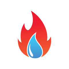 Fire water logo template Vector illustration