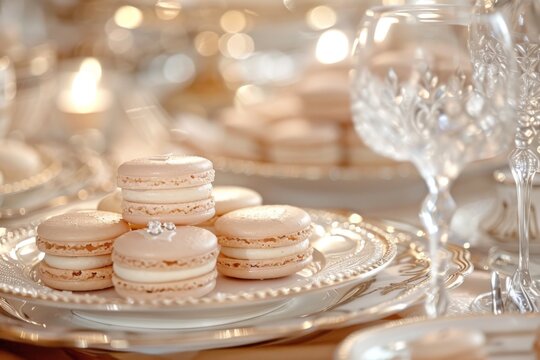 macarons alongside glass