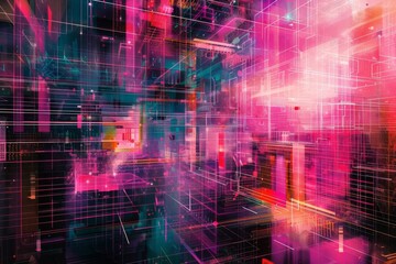 Obraz premium Tech advancement: data analytics, audio integration, visual design, and beyond