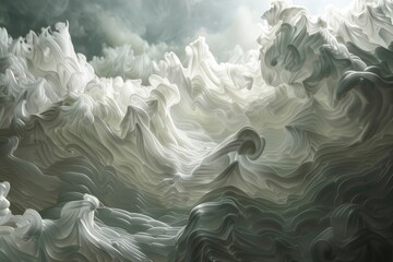 Rolling billows of swirling clouds from dry ice across the bottom even light - generative ai