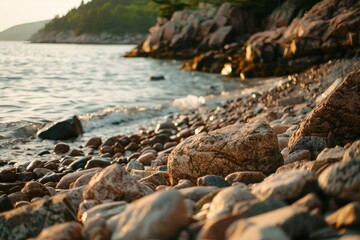 Obraz premium Coast and city view from the top of a mountain - Table Mountain, Cape Town, South Africa. Beautiful simple AI generated image in 4K, unique.