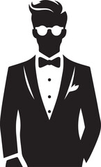 Businessman silhouette. Businessman vector silhouette black and white.