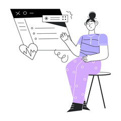 Grab this doodle mini illustration of healthcare seminar 