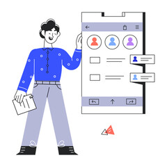 Here is doodle mini illustration of contact listing 