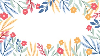 Abstract flower background vector design floral border frame