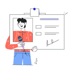 Easy to edit doodle mini illustration of an id card 