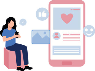 The girl is using the phone.