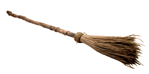 wizard and witches wooden broom PNG