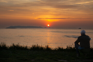 Fototapeta premium Magnifique coucher du soleil en Bretagne - France