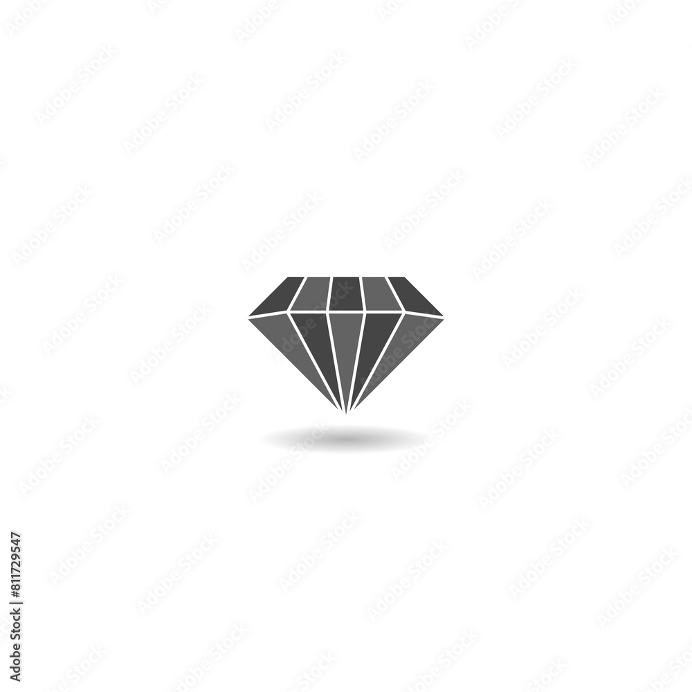 Canvas Prints Diamond simple icon with shadow