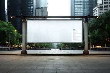 Blank billboard in the city at night,3d rendering.