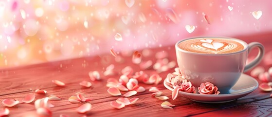 Coffee Shop Banner Featuring a Latte Cup 