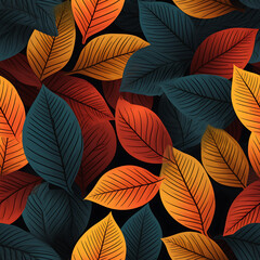 Leaf digital art seamless pattern, the design for apply a variety of graphic works