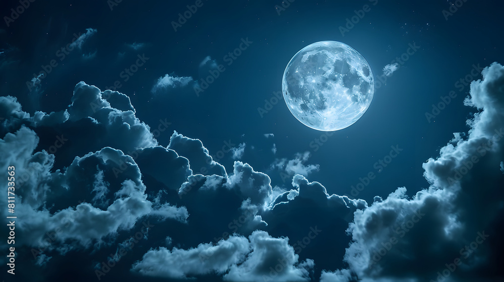 Canvas Prints moonlit cloud on a blank background