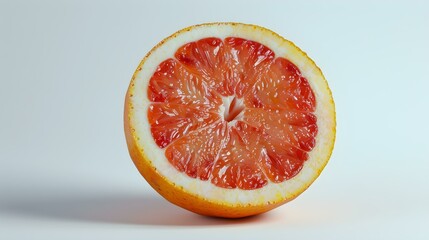 Close up of a fresh Grapefruit on a white Background
