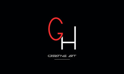 GH, HG, G, H abstract letters logo monogramn