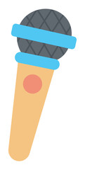 Microphone in flat design. Mic for karaoke, professional singing, interview. Vector illustration isolated.