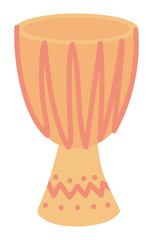 Bongo drum in flat design. Traditional african percussion music instrument. Vector illustration isolated.