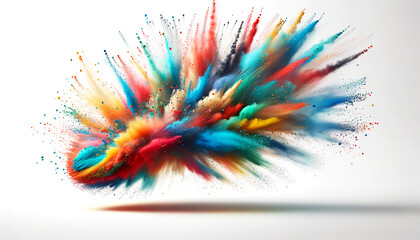 Colorful powder splashes, cut out