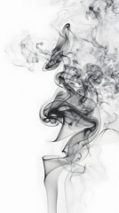 Fototapeta premium Dynamic black smoke flowing against white background