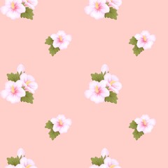 seamless pattern with rose of sharon