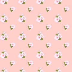 seamless pattern with rose of sharon