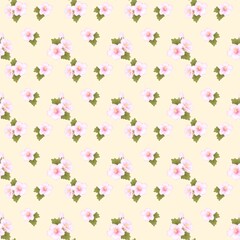 seamless pattern with rose of sharon