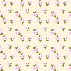 seamless pattern with rose of sharon