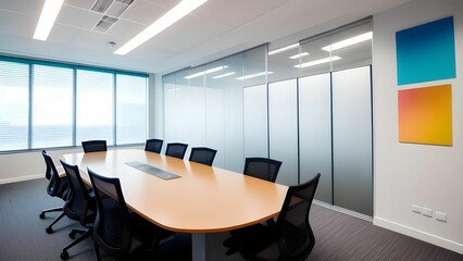 Interior of an office conference room