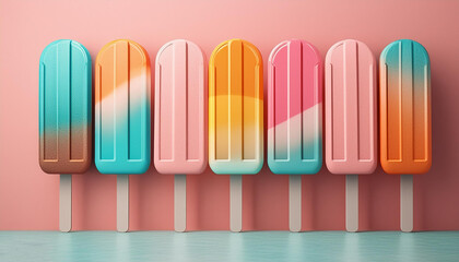 Fototapeta premium ice cream on a pink background
