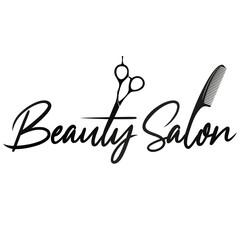 Beauty salon banner design. Hair stylist scissors and comb