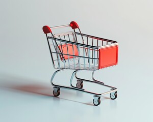 Minimalist online shopping cart mock-up on a clean