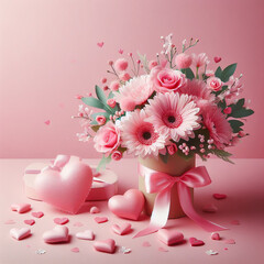 bouquet of pink roses