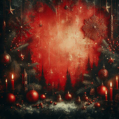 grunge christmas tree with stars