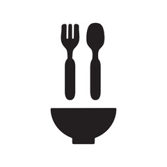 子供用食器、フォークとスプーンあります　アイコンイラスト